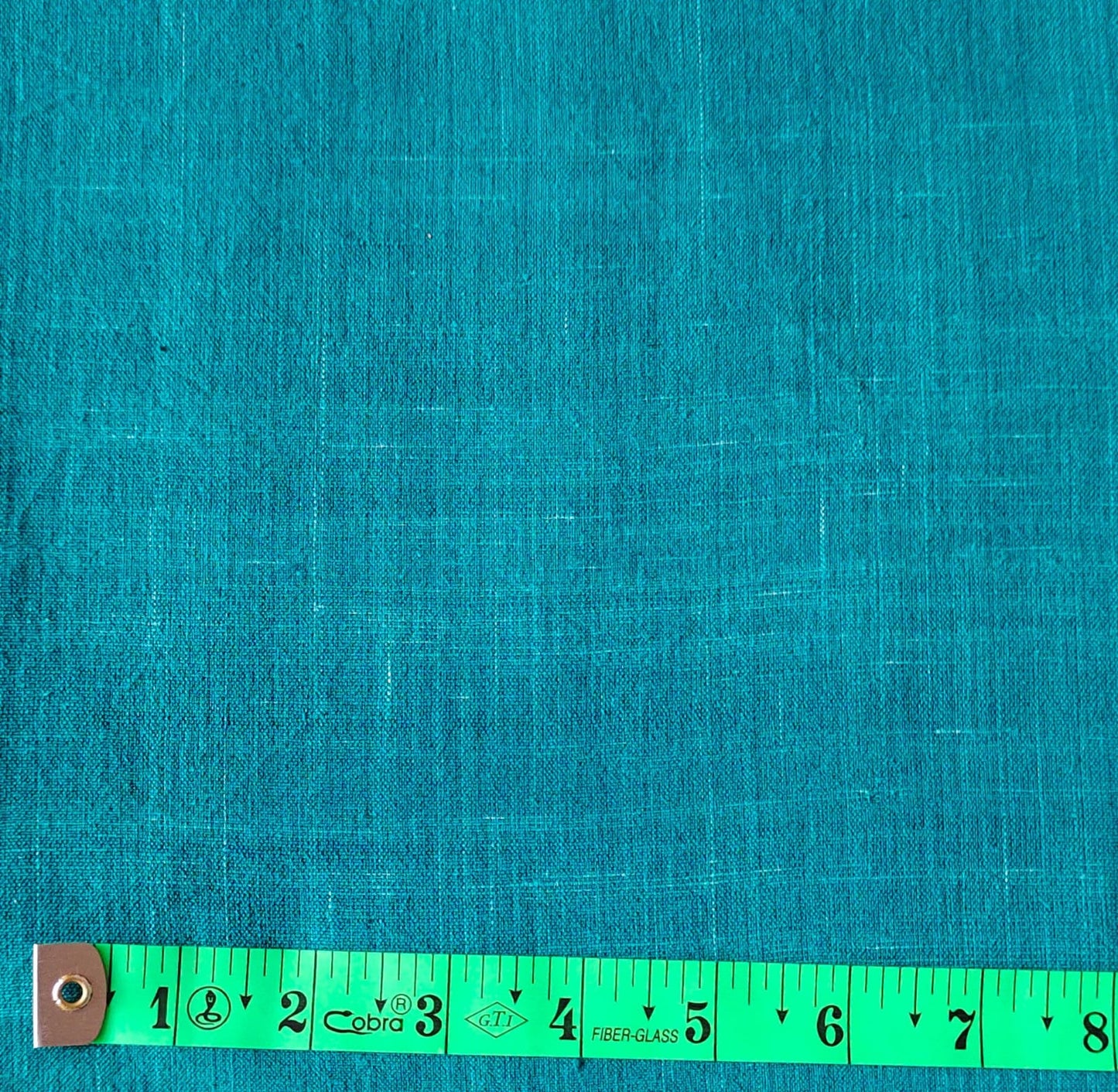 MORALFIBRE 100% Cotton handspun handwoven Cyan Green Textured Yarn Dyed fabric