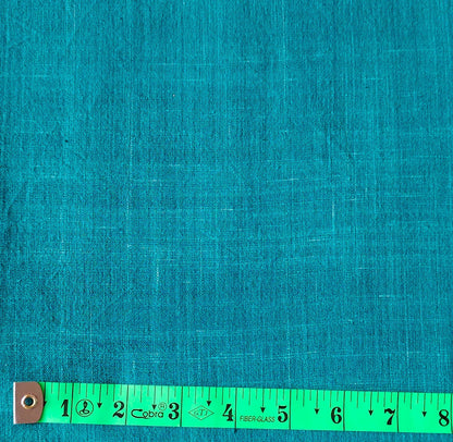 MORALFIBRE 100% Cotton handspun handwoven Cyan Green Textured Yarn Dyed fabric