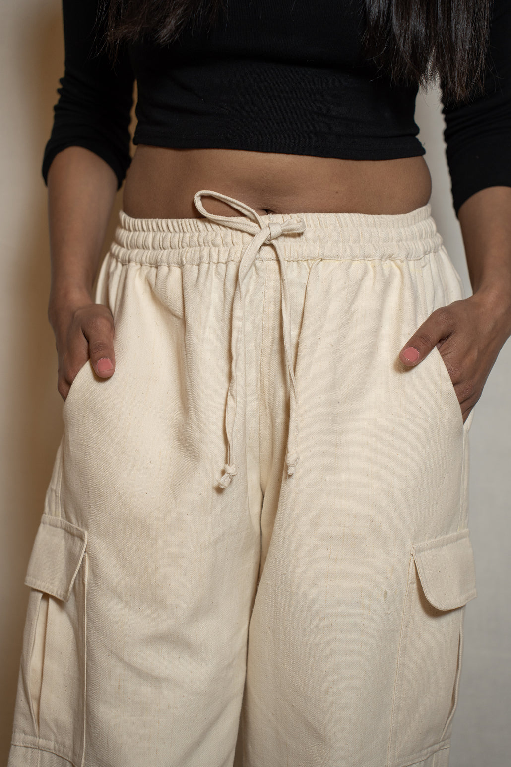 MORALFIBRE CARGO PANTS IN HIGH QUALITY SKIN FRIENDLY PROCESSED KHADI