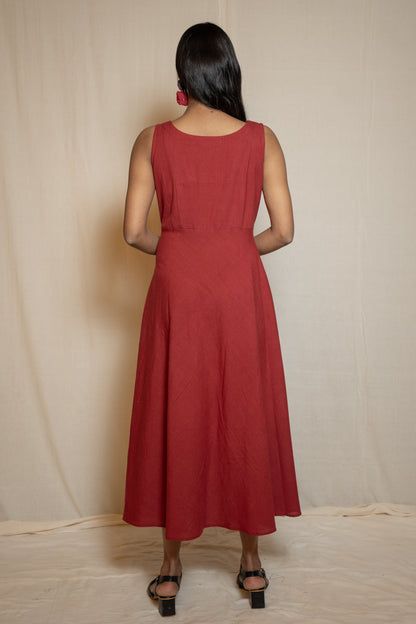 MORALFIBRE POMEGRANTE EVENING DRESS