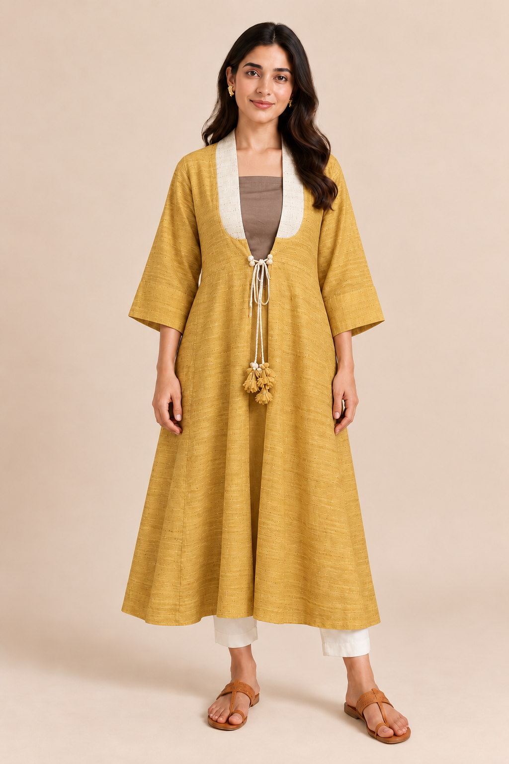 MORALFIBRE  ERISILK OPEN OVERLAY WITH INTRICATE ZARDOSI  BUTTA  AT BACK  FROM 