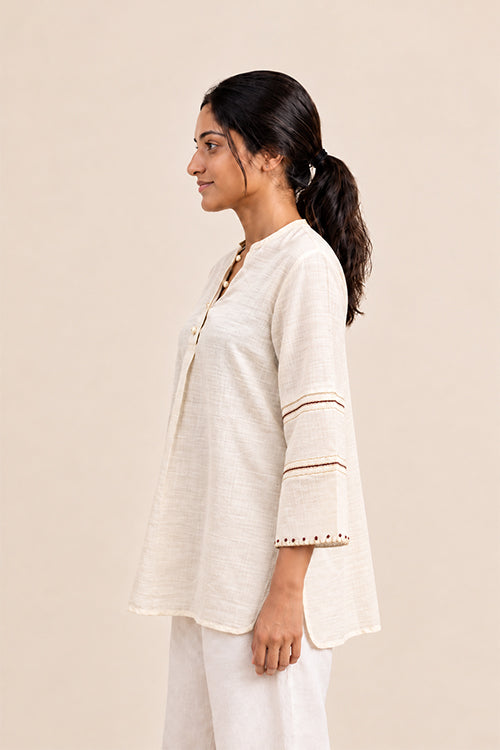 MORALFIBRE CREAM  MATKA  SILK TUNIC