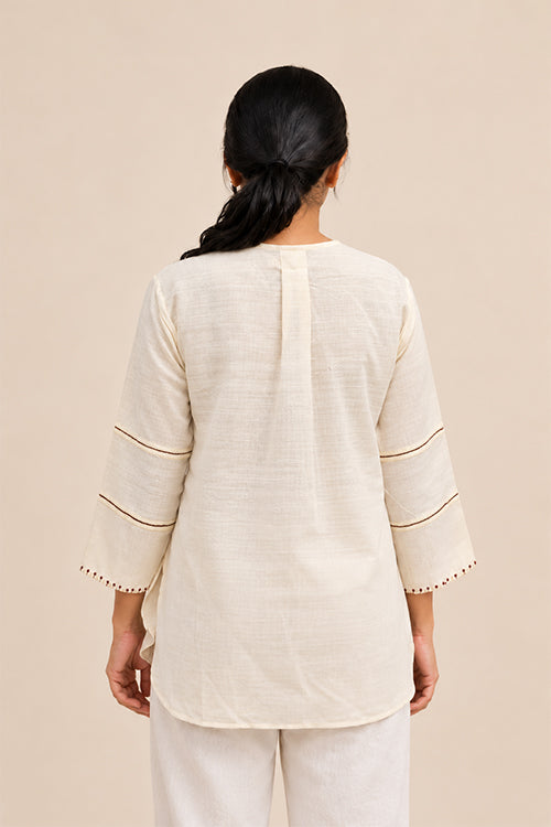 MORALFIBRE CREAM  MATKA  SILK TUNIC