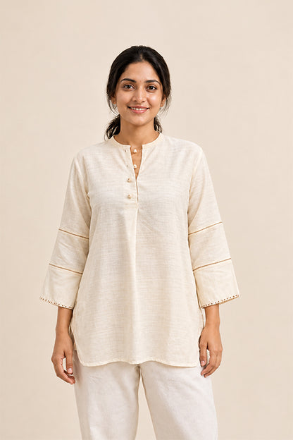 MORALFIBRE CREAM  MATKA  SILK TUNIC
